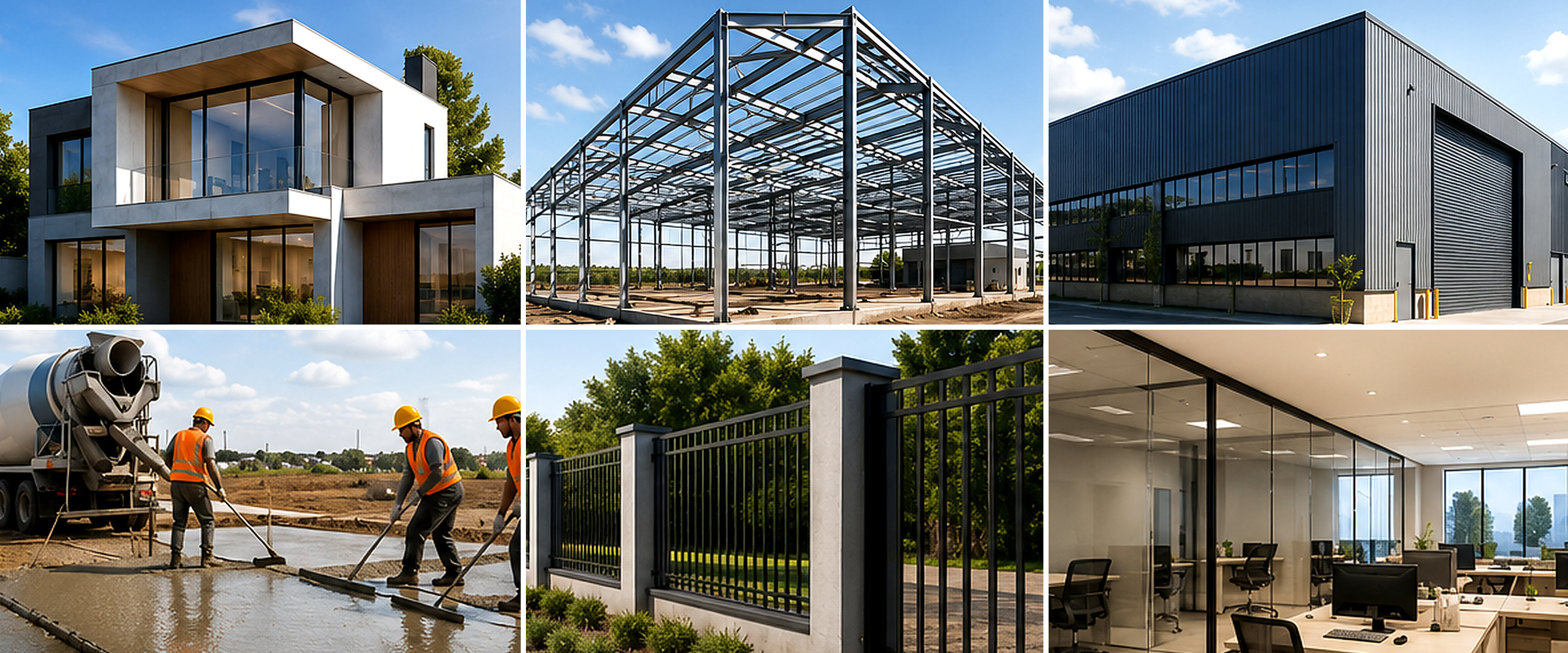 Servicios de arquitectura, ingeniería, galpones, losas, rejas y oficinas de Constructora RCV